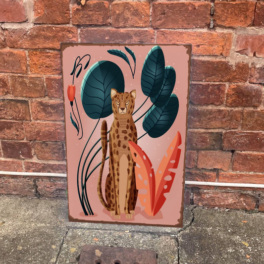 Jungle cheetah | Metal Advertising Wall Sign