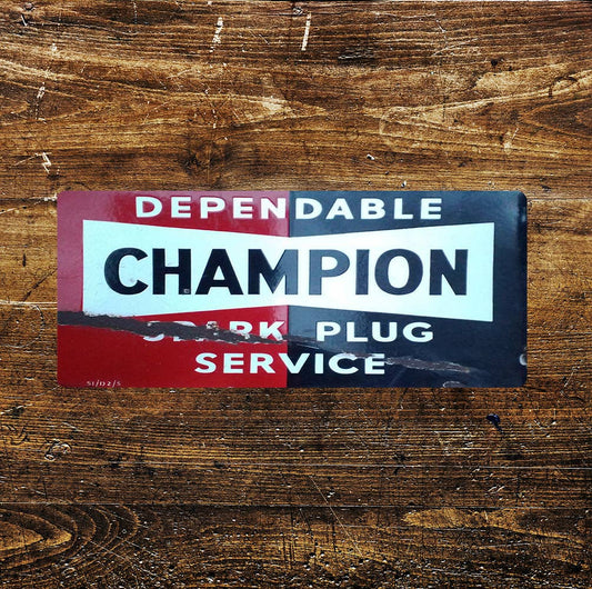 Vintage Garage Champion Spark plug | Metal Sign