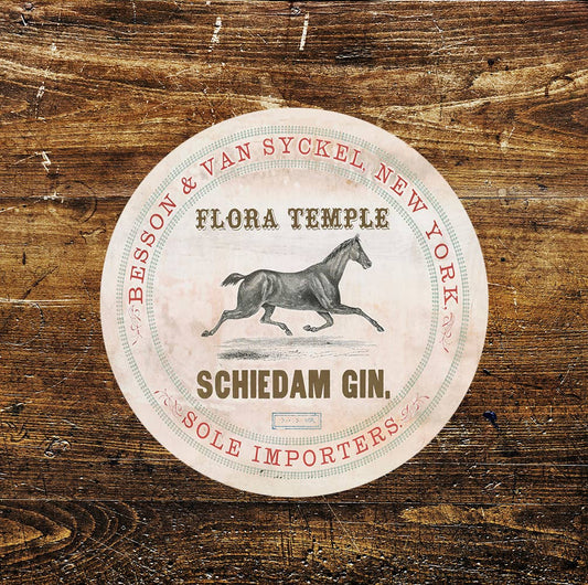 Vintage Style Gin Horse New York Art Circle Metal Sign