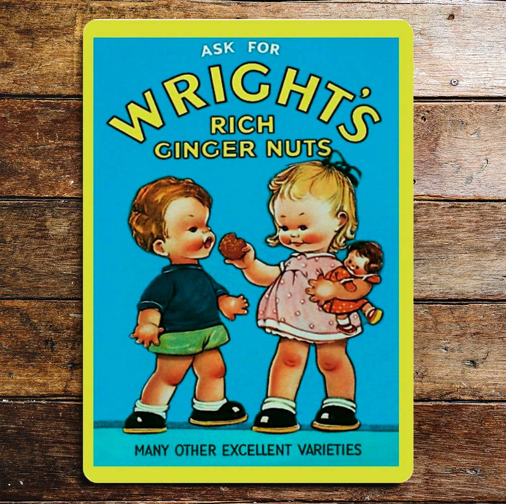 Wrights Ginger Nuts | Metal Advertising Wall Sign
