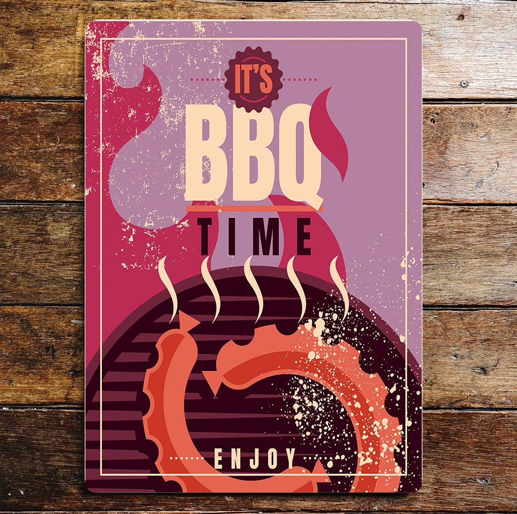 It's BBQ Time Enjoy Summer Vibes | Metal Sign Plaque