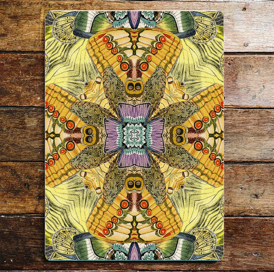 Yellow Butterfly Abstract Pattern | Metal Sign Plaque