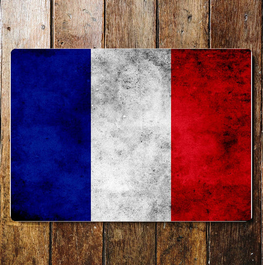 Flag of France art | Metal Sign Plaque