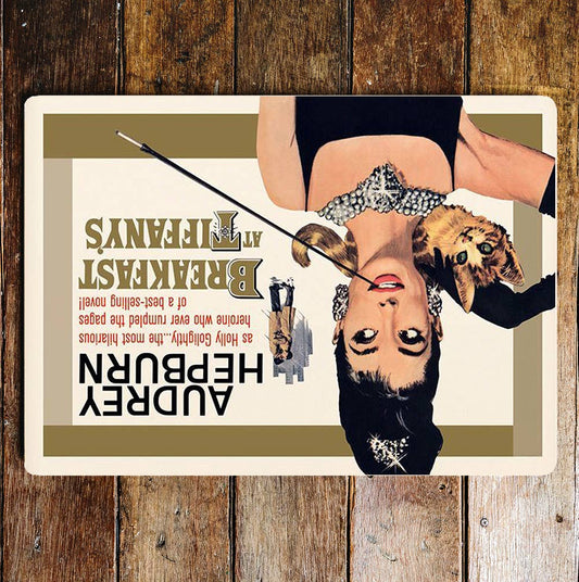 Audrey Hepburn Breakfast At | Metal Wall Sign Plaque