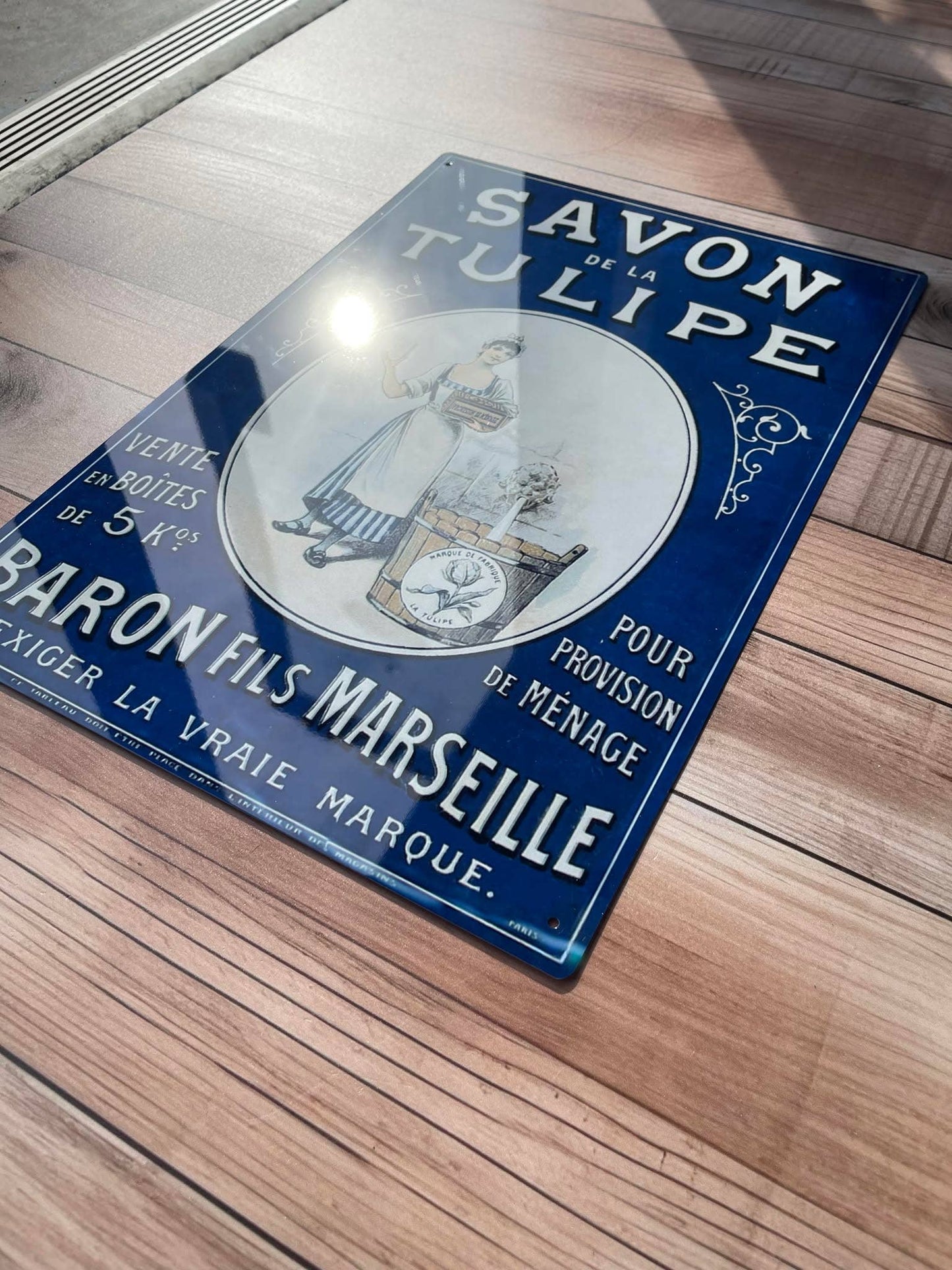 Savon De La Tulipe Metal Advertising Wall Sign