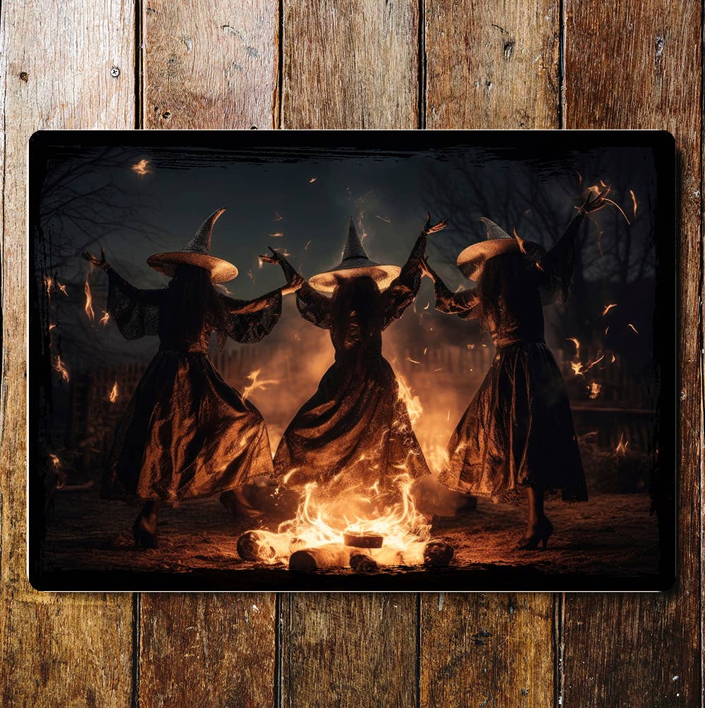 Crazy Witches Halloween Art | Metal Sign Plaque