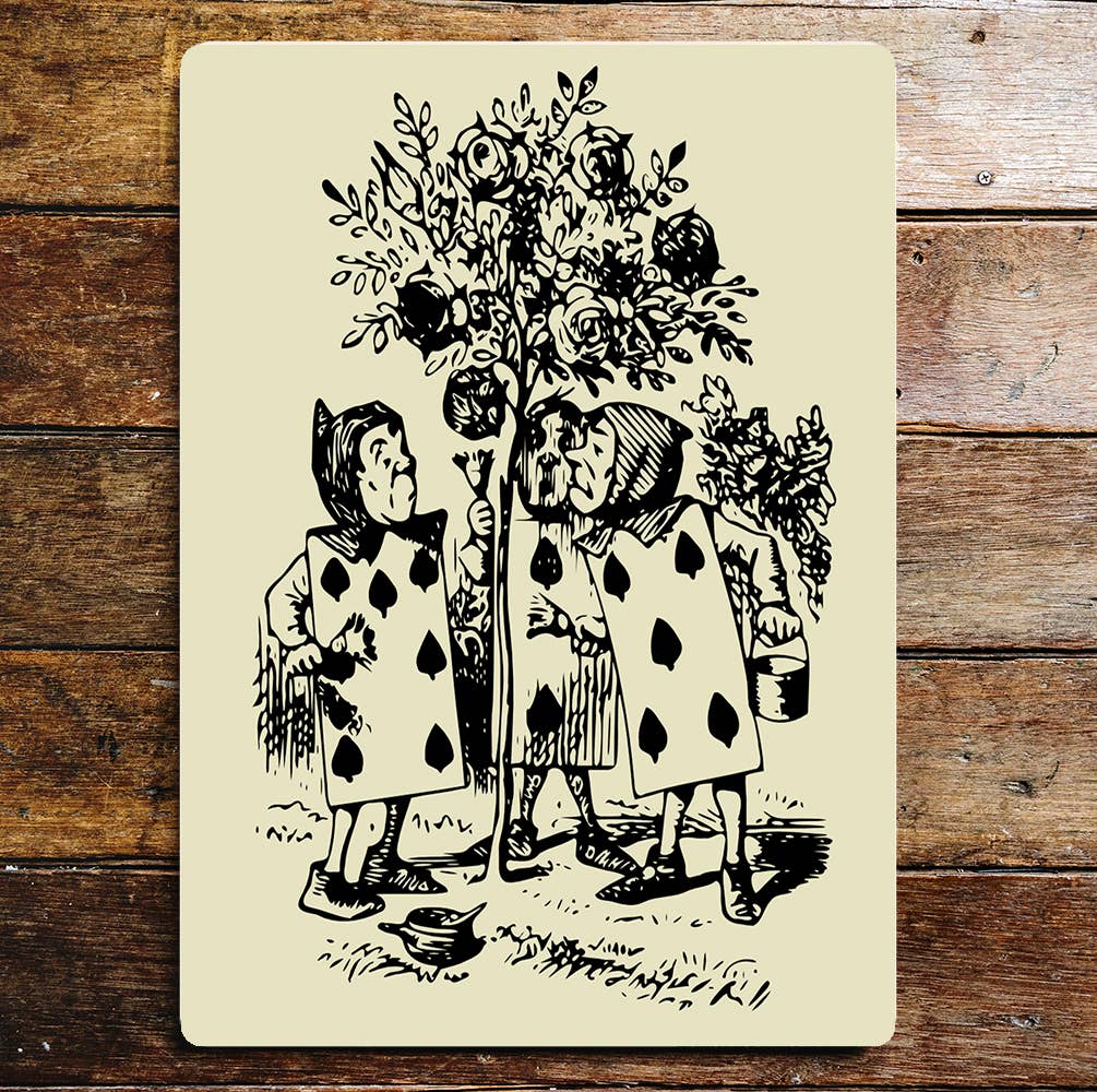 Alice in Wonderland Cards | Metal Wall Sign Plaque