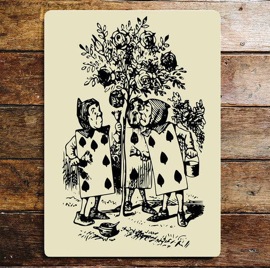 Alice in Wonderland Cards | Metal Wall Sign Plaque