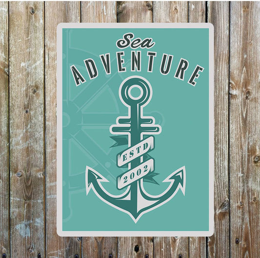 Sea Adventure Est Personalize Metal Sign Plaque