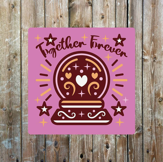 together forever valentine crystal | Metal Sign Plaque Square