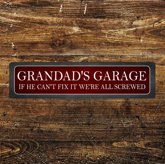 Granddad's Garage Handyman Tools Metal Sign Plaque