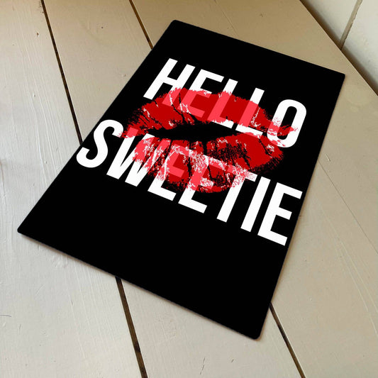 Hello Sweetie Kiss | Metal Typography Wall Sign