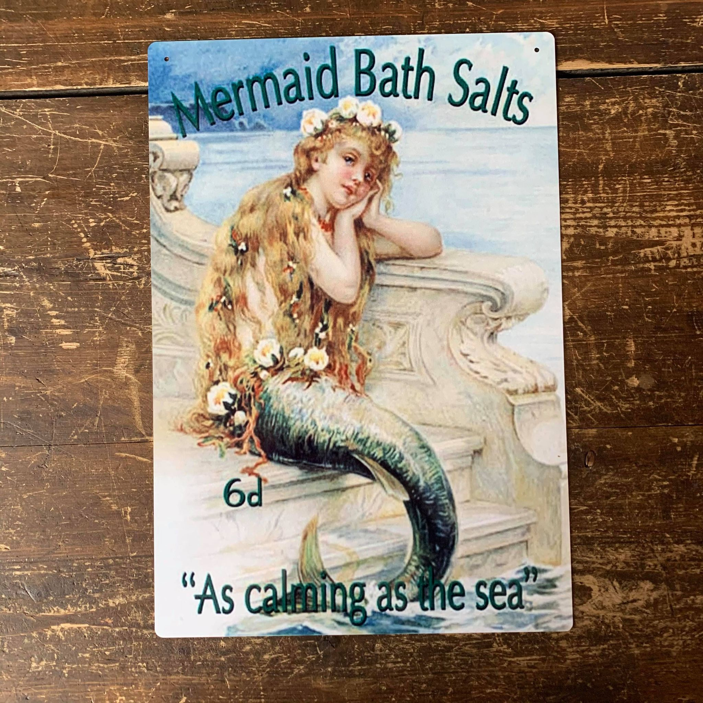 Mermaid Bath Salts As Calming as the sea | Metal Sign