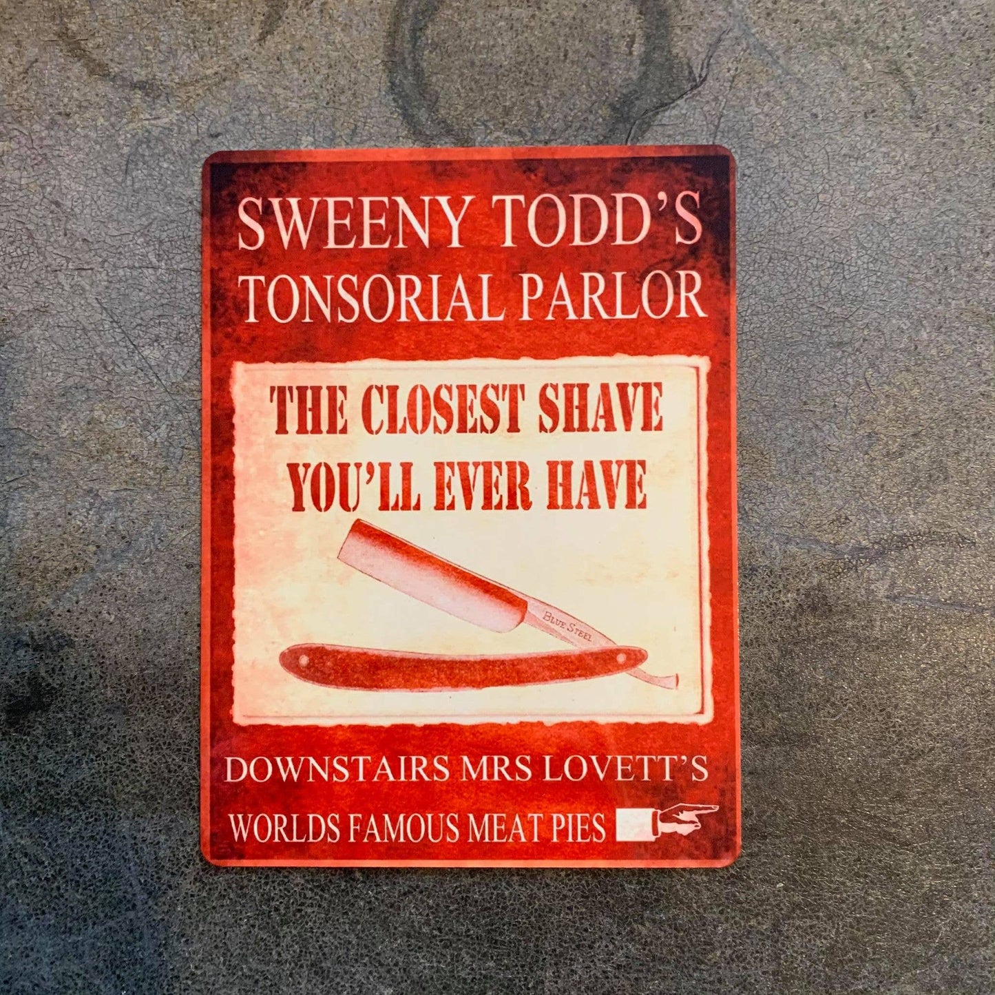 Sweeny Todds Tonsorial Parlor Metal Sign