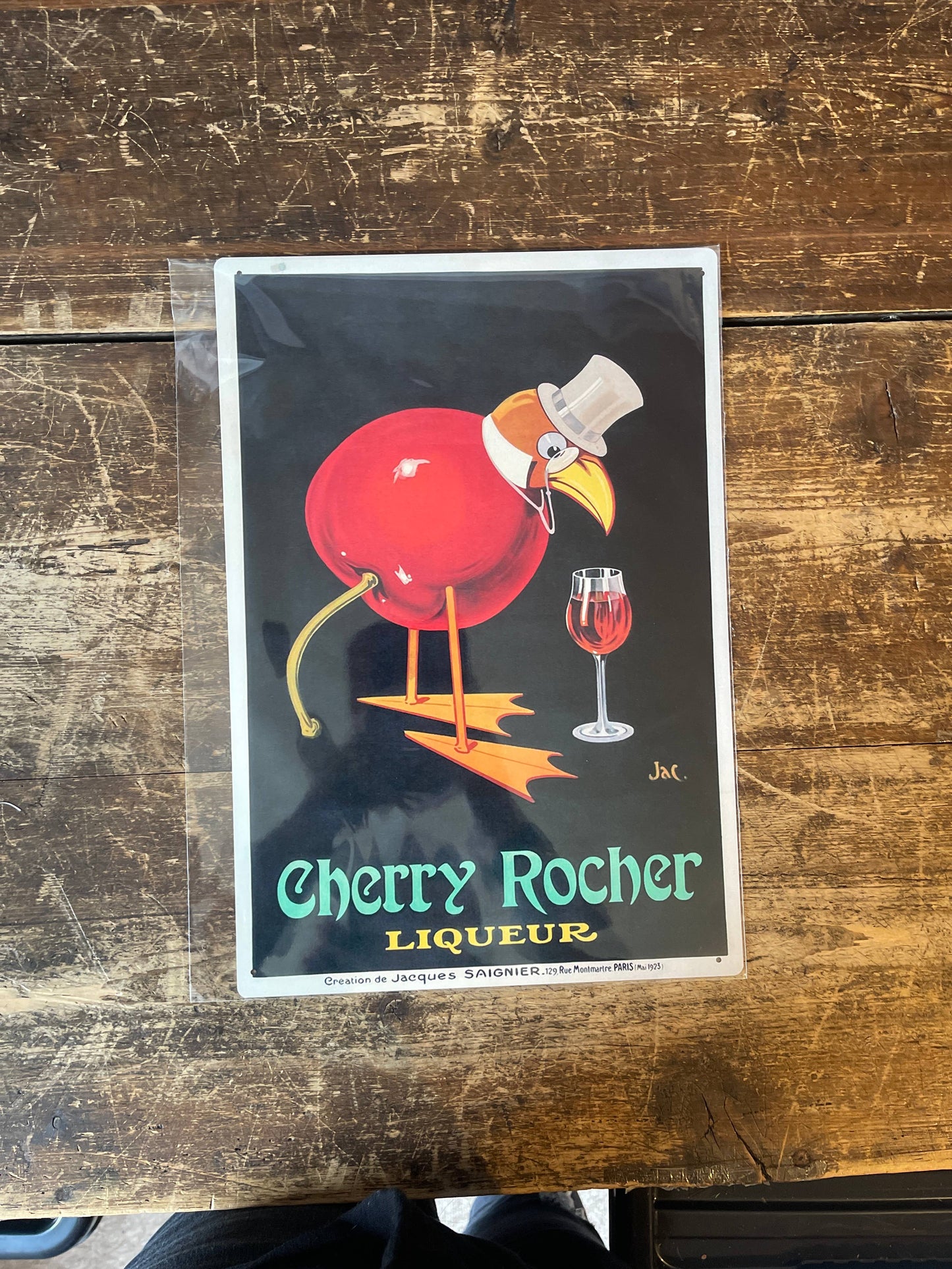 Cherry Rocher Liqueur Drink | Metal Advertising Wall Sign