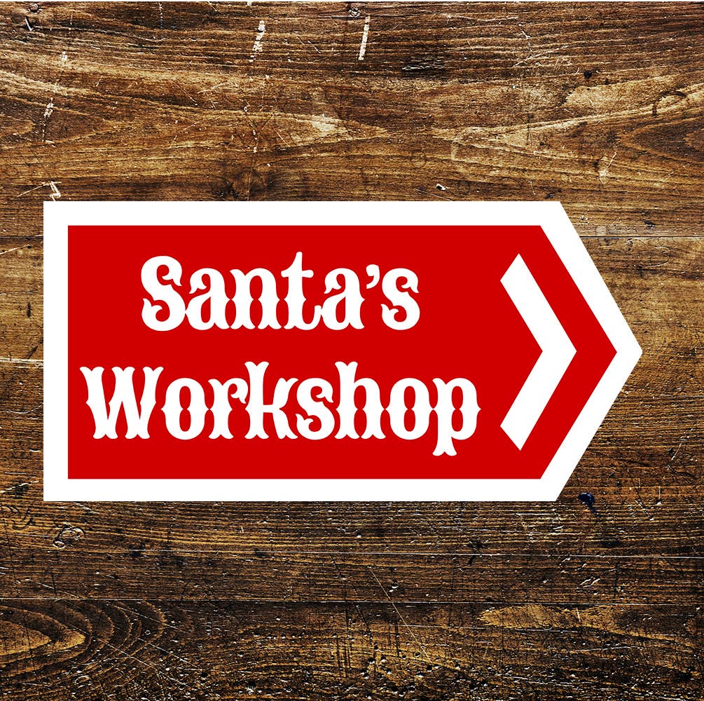 Santa's Workshop Christmas Home Decor Art | Metal Sign