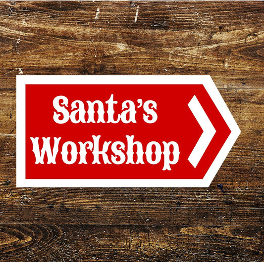 Santa's Workshop Christmas Home Decor Art | Metal Sign