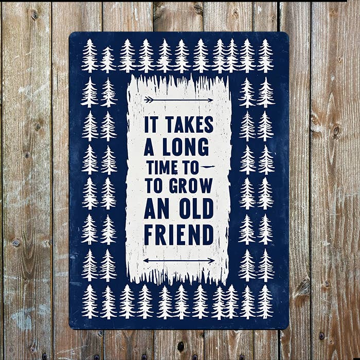 Takes A Long To Grow Old Friend | Quote | Metal Sign Plaque