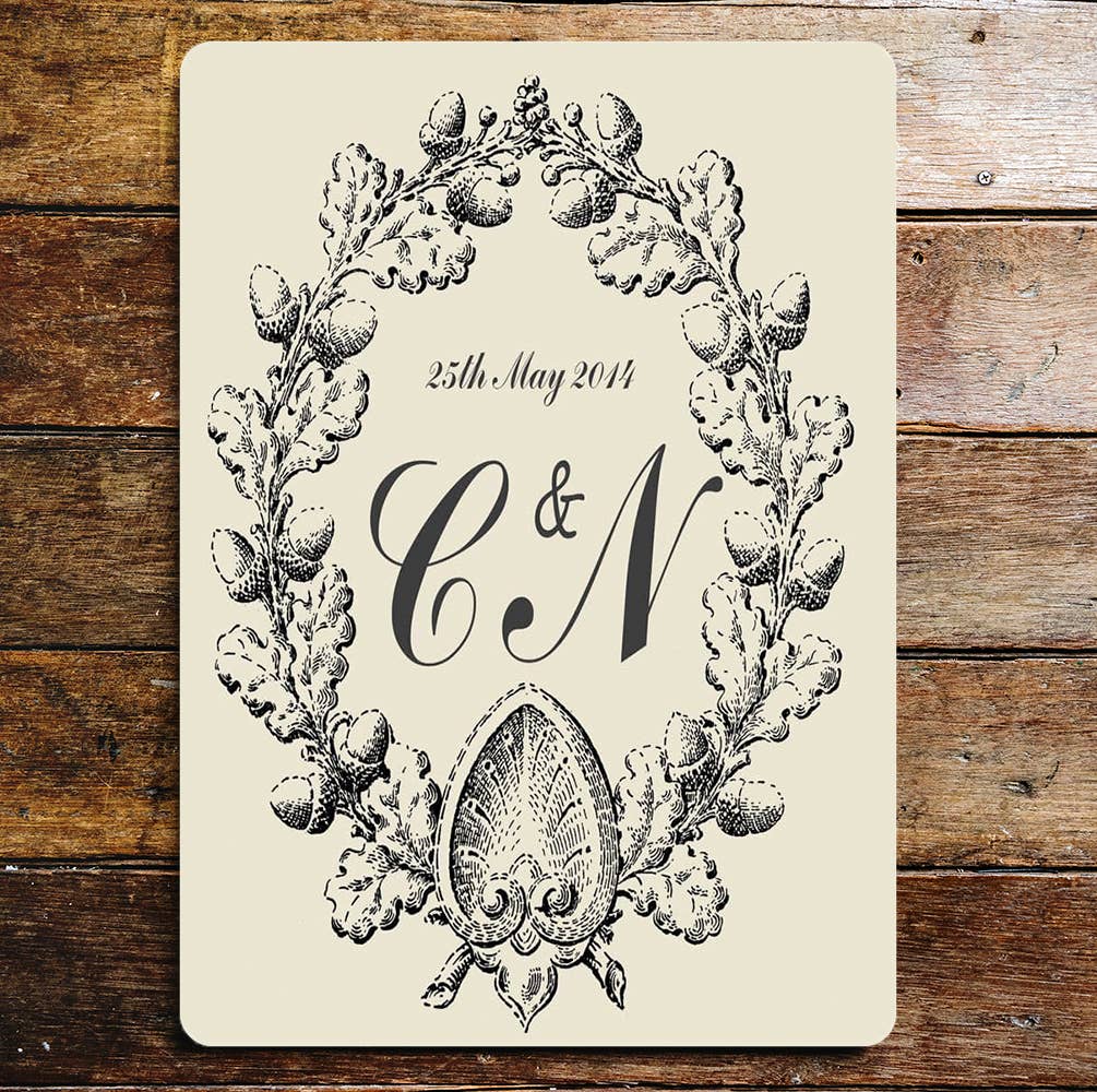 Personalised Monogram Initials Metal Sign