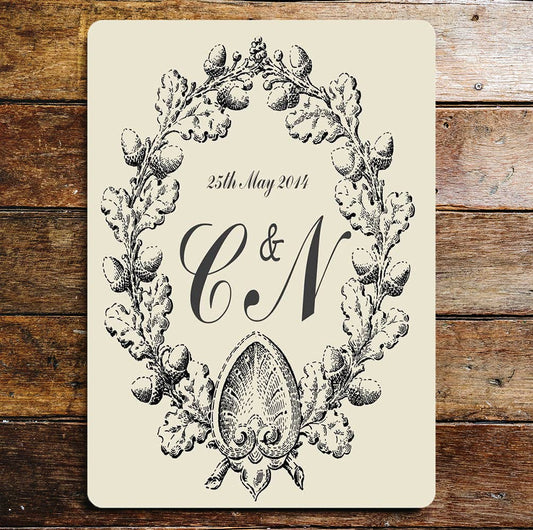 Personalised Monogram Initials Metal Sign