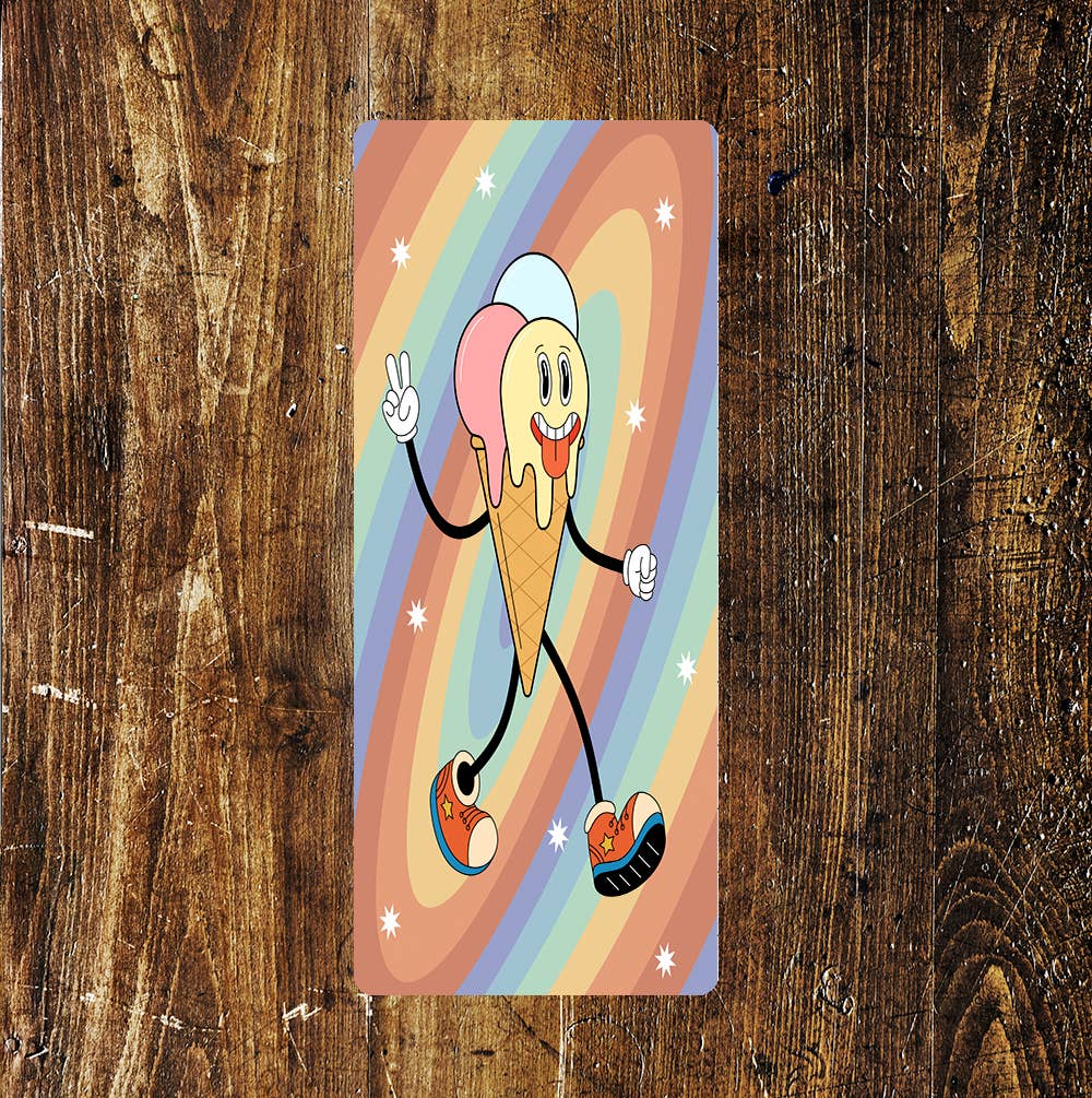 Ice Cream Peace Man Colourful Bright Art | Metal Sign