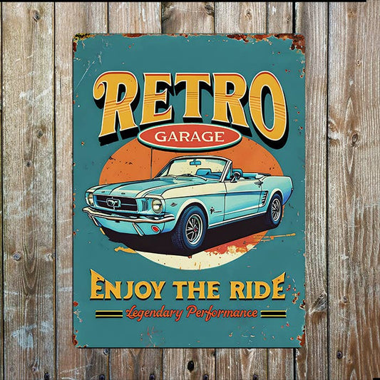 Retro Garage Enjoy Ride | Father's Day | Metal Sign Plaque