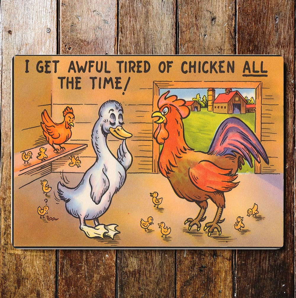 Chicken All The Time Food Fun | Metal Sign Plaque