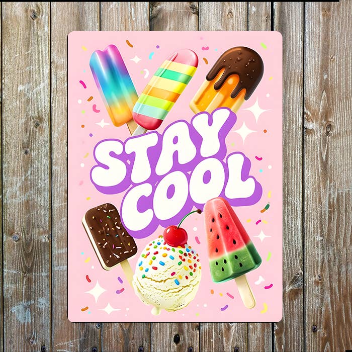 Ice Cream Stay Cool | Metal Sign Plaque