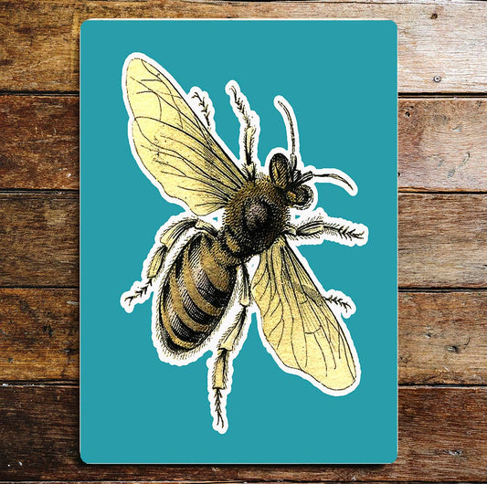BEE Wings Wide Black And Yellow | Metal Sign Plaque