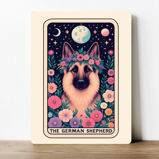 German Shepherd Tarot Card Dog | Metal Sign Plaque