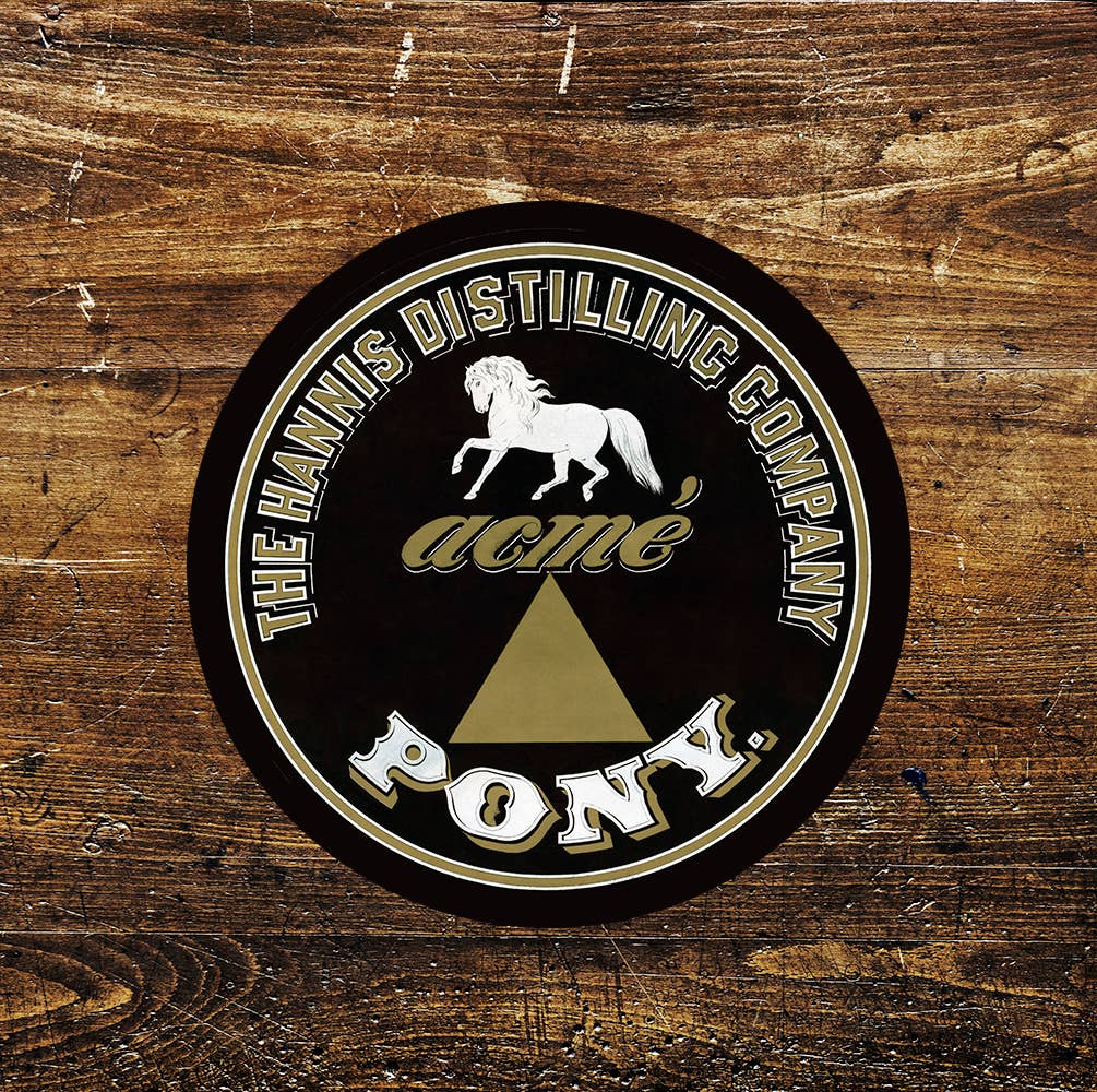 Pub Distilling Notice Pony Art Circle Metal Sign