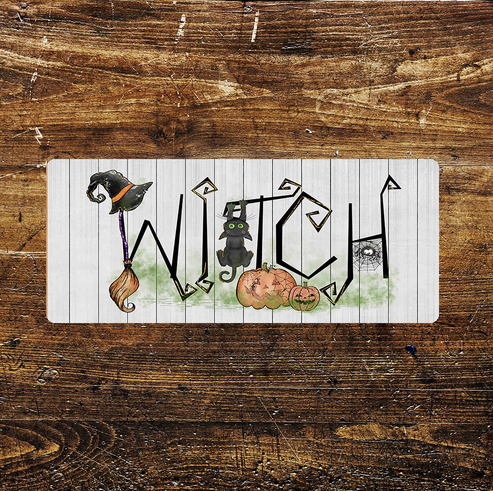 Witch Halloween Pumpkin - | Metal Sign