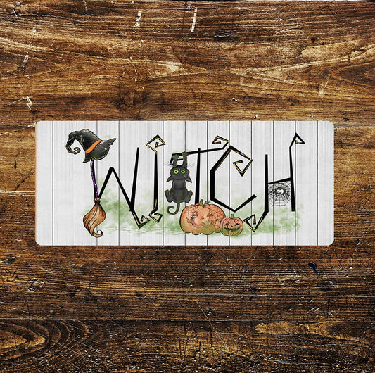 Witch Halloween Pumpkin - | Metal Sign