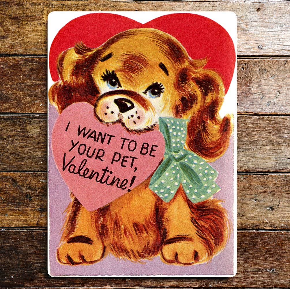 I Want To Be Your Pet Valentine Cute Dog | Metal Sign Plaque
