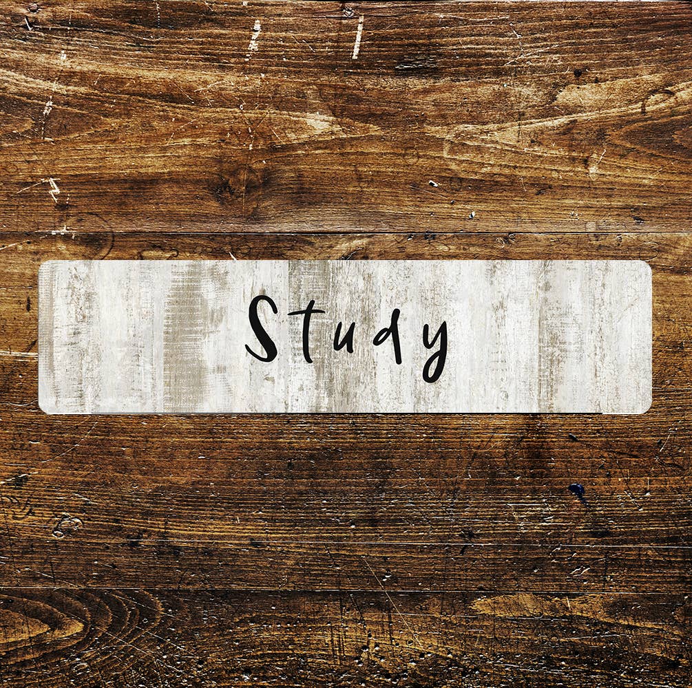 Study Sign Metal Long Sign Plaque