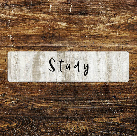 Study Sign Metal Long Sign Plaque