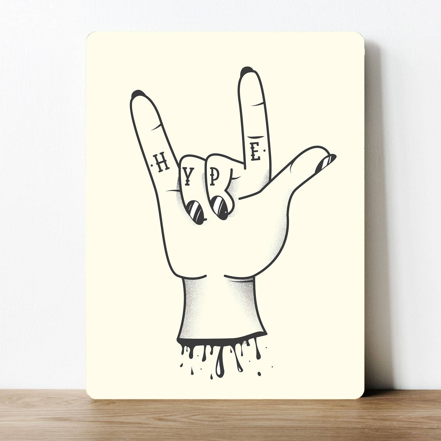 Rock on hand Rock and roll Metal Sign Plaque