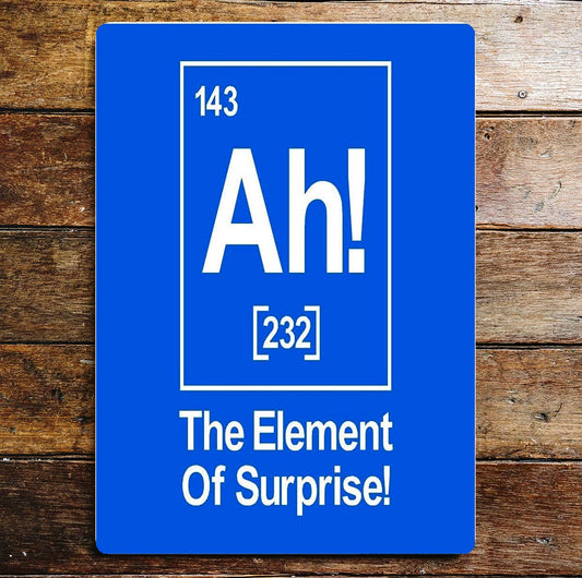 Ah! The Element Of Surprise Meta Wall Sign