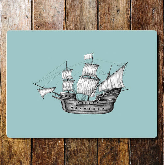 Ship Gallion Sales Pirates Metal Sign Plaque