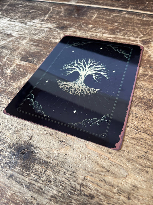 tarot card tree of life spiritual Metal Wall Sign Plaque