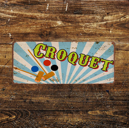 CROQUET Notice Game's Room art | Metal Sign