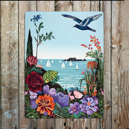 Coastal Garden And Seascape Sea Nautical | Metal Sign Plaque