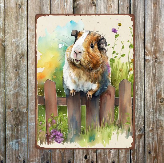 Guinea Pig Garden Art | Metal Sign Plaque