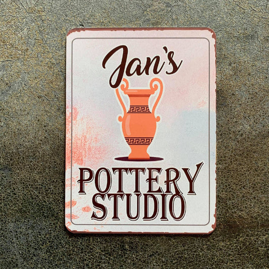 Personalised Pottery Studio Metal Wall Sign