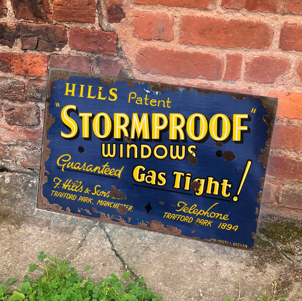 Hills Patent Stormproof Windows | Metal Sign Plaque