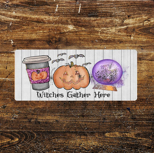 Witches Gather Here Halloween - | Metal Sign