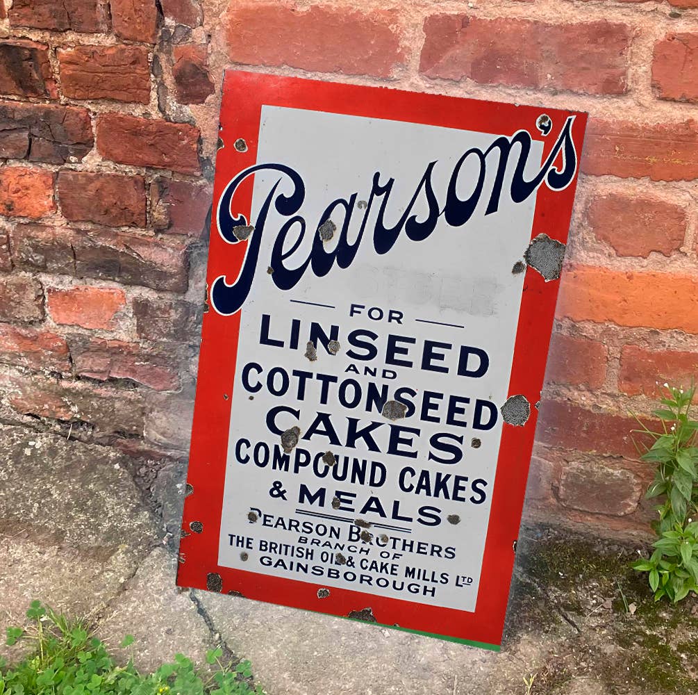 Pearson's Linseed Cottonseed Cake Metal Sign Plaque