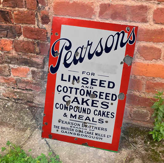 Pearson's Linseed Cottonseed Cake Metal Sign Plaque