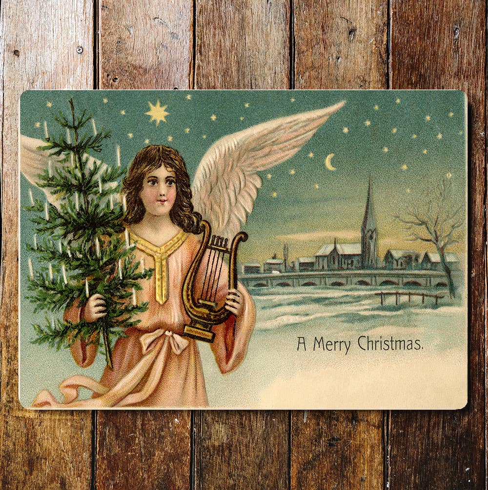 Merry Christmas angel Wall | Metal Sign Plaque