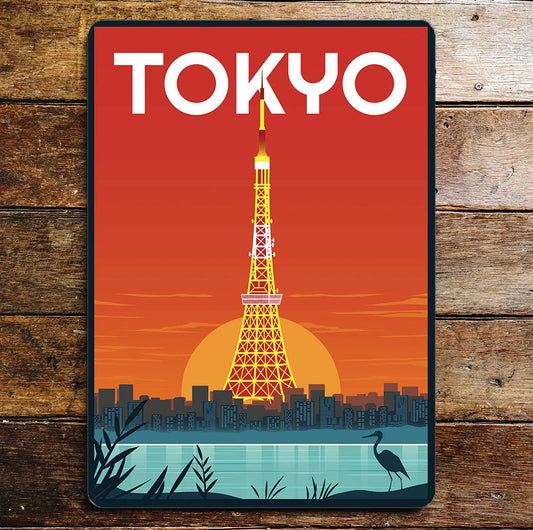Tokyo night Metal Wall Sign